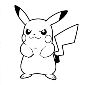 Disegno Facile di Pikachu Arrabbiato