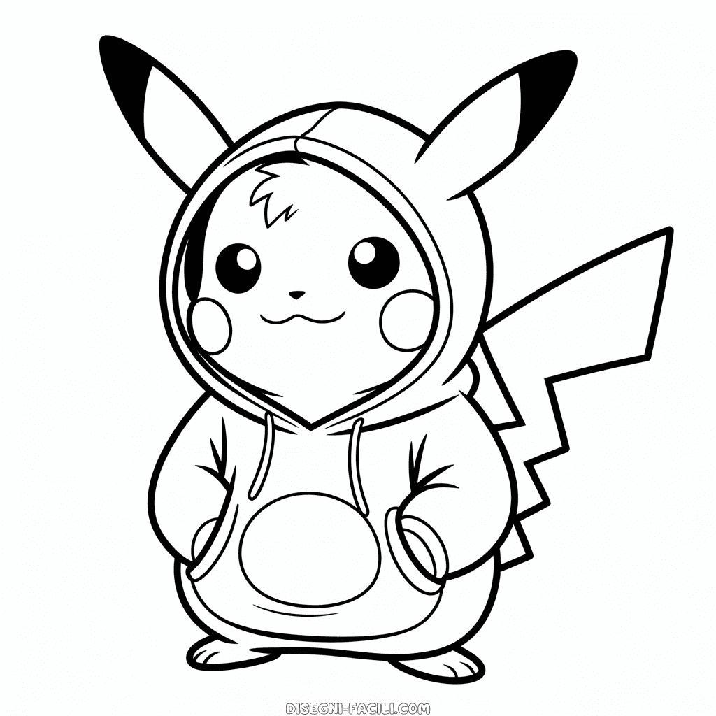 Disegno Facile di Pikachu con Felpa