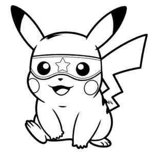 Disegno Facile di Pikachu con Maschera