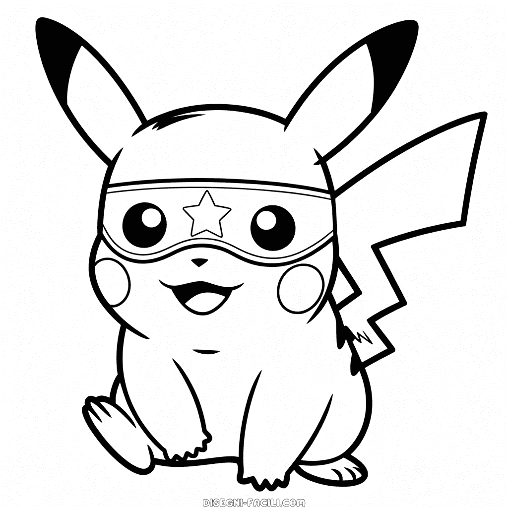 Disegno Facile di Pikachu con Maschera