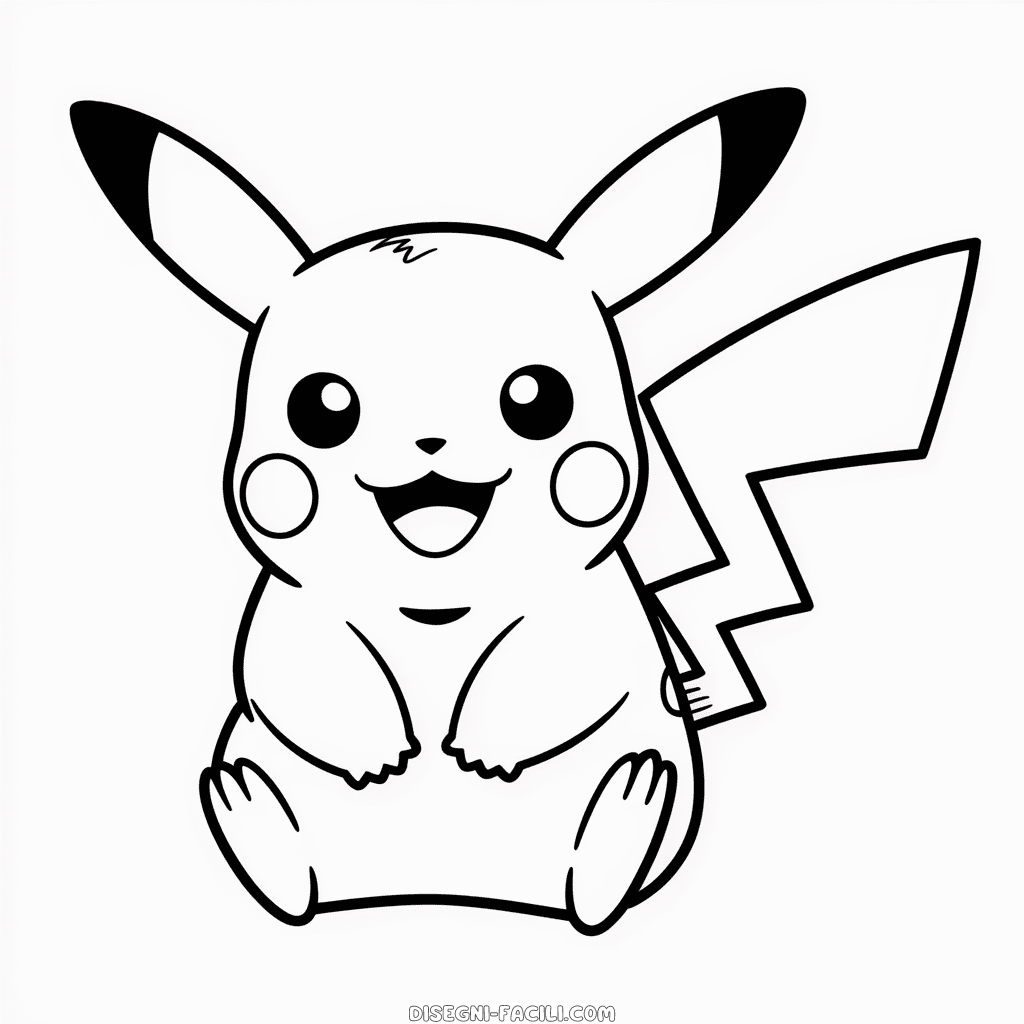 Disegno Facile di Pikachu Kawaii