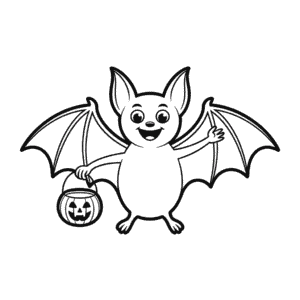 Disegno Facile di Pipistrello di Halloween