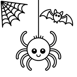 Disegno Facile di Ragno Carino di Halloween