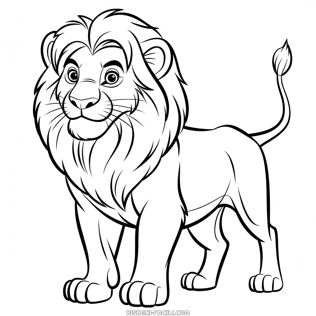 Disegno Facile di Re Leone Realistico a Matita