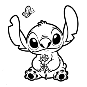 Disegno Facile di Scarabocchio di Stitch