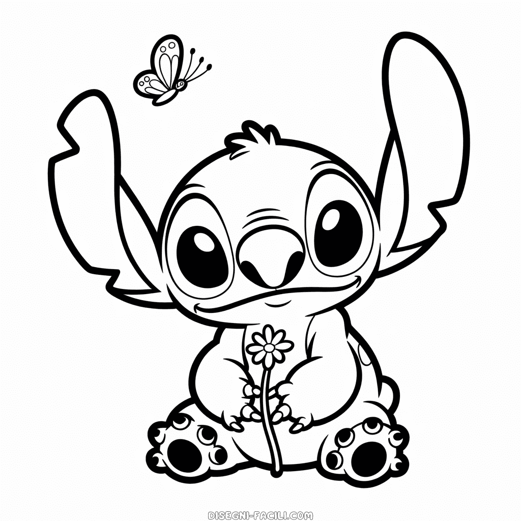 Disegno Facile di Scarabocchio di Stitch