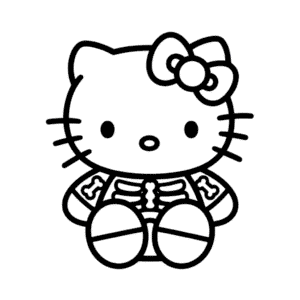Disegno Facile di Scheletro di Hello Kitty