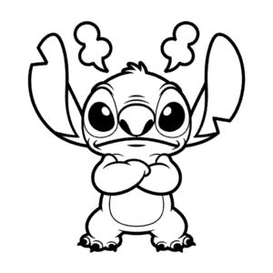 Disegno Facile di Stitch Arrabbiato
