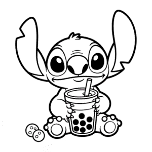 Disegno Facile di Stitch con Boba