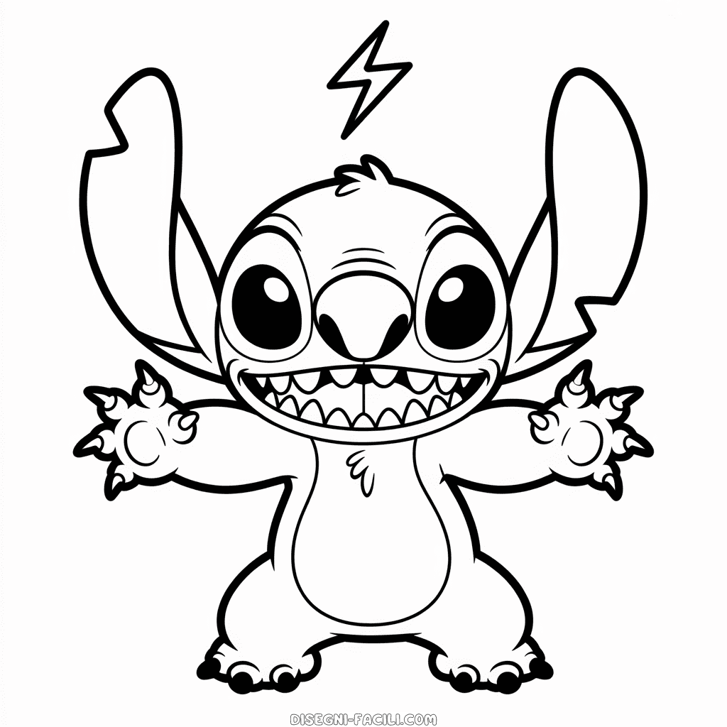 Disegno Facile di Stitch Malvagio