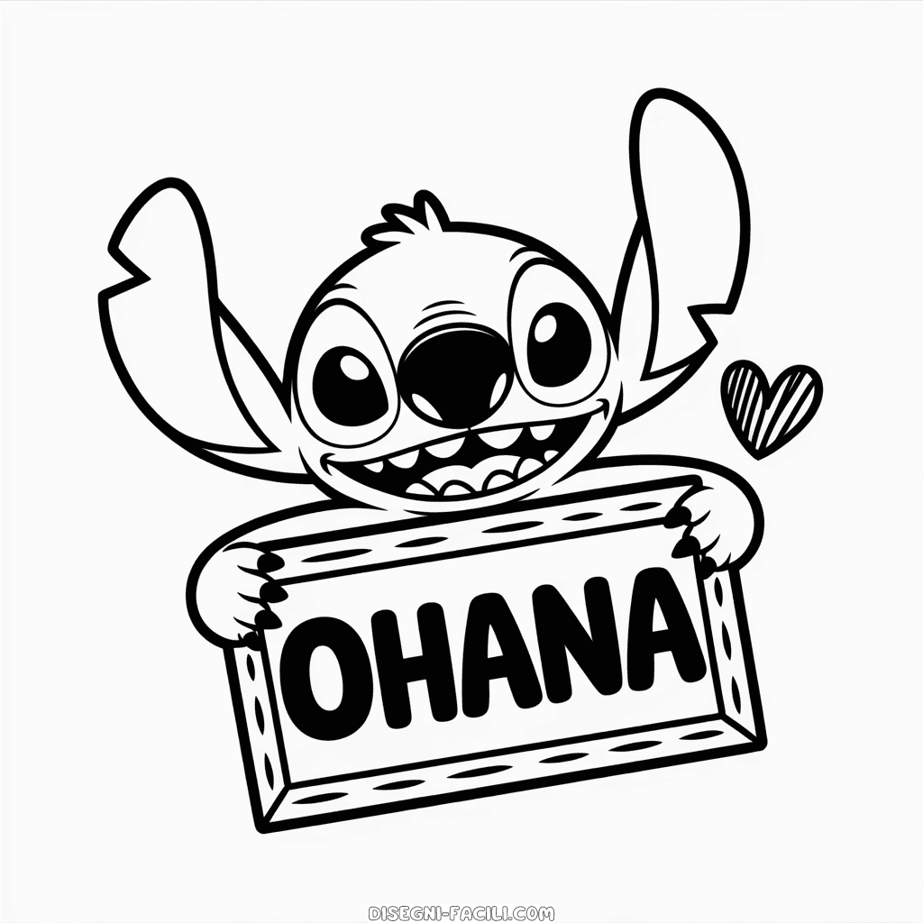 Disegno Facile di Stitch Ohana
