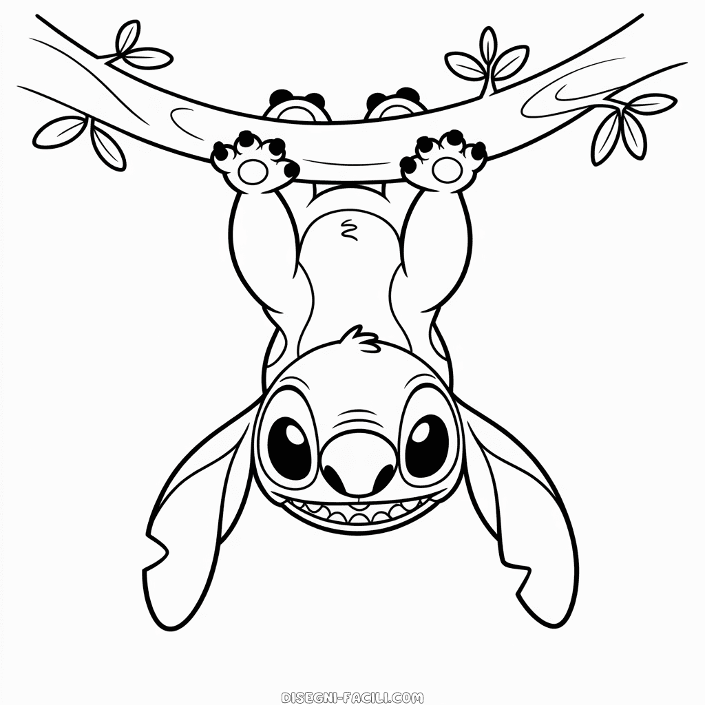 Disegno Facile di Stitch Sottosopra