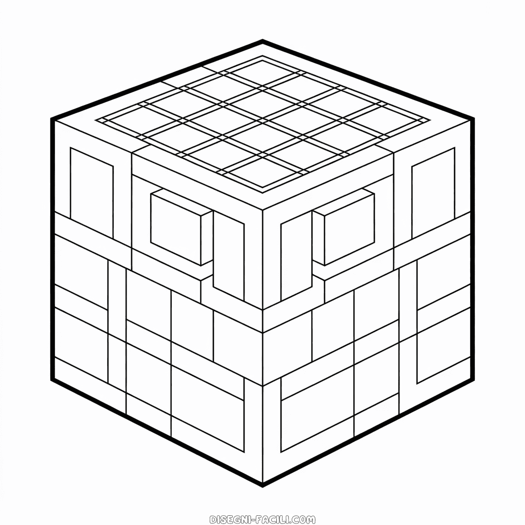 Disegno Facile di Tavolo di Lavoro Minecraft