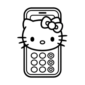 Disegno Facile di Telefono di Hello Kitty