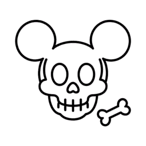 Disegno Facile di Teschio di Topolino