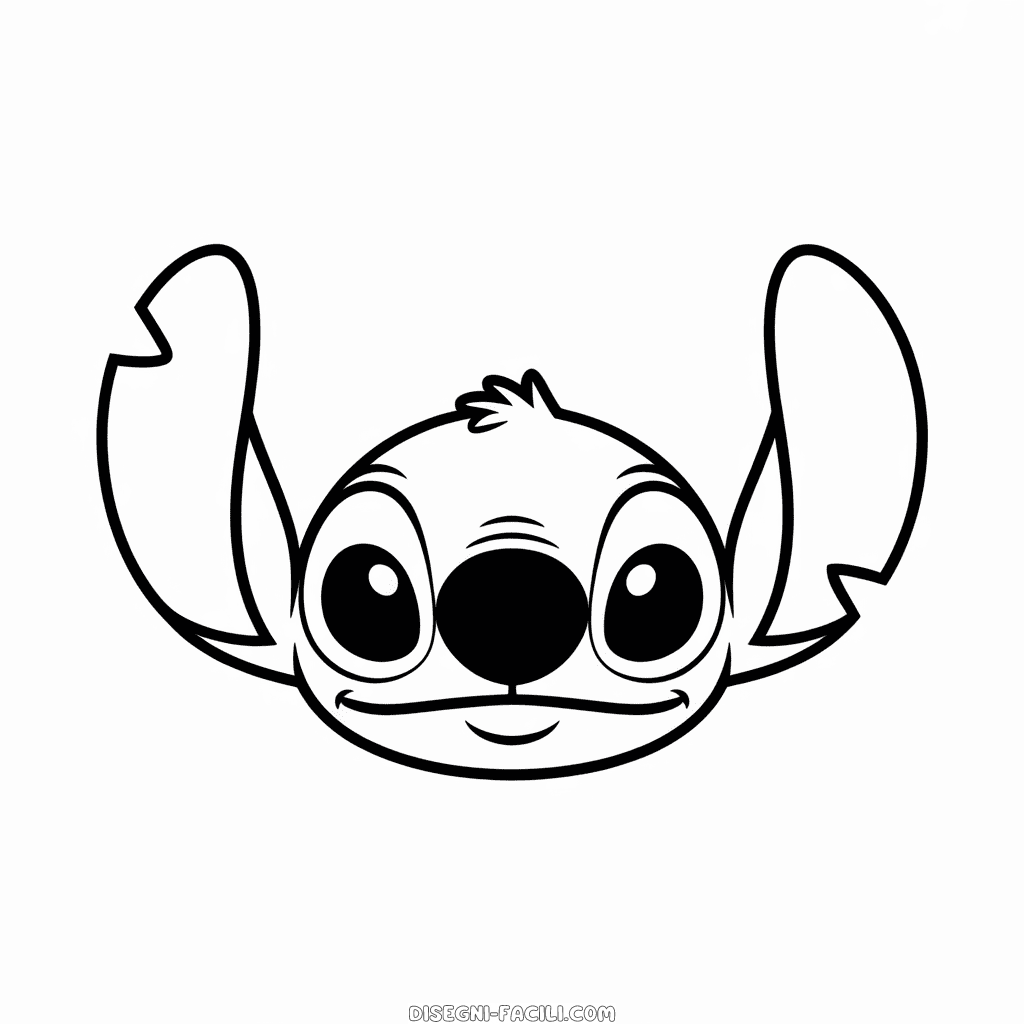 Disegno Facile di Testa di Stitch