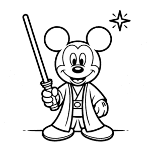 Disegno Facile di Topolino Jedi