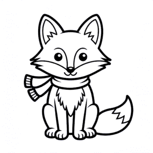 Disegno Facile di Volpe in Autunno