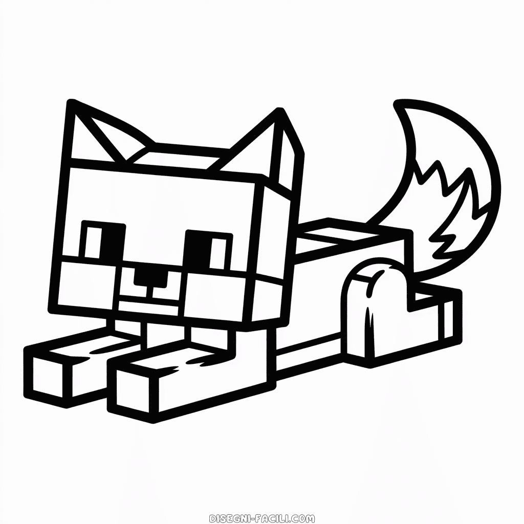 Disegno Facile di Volpe Minecraft