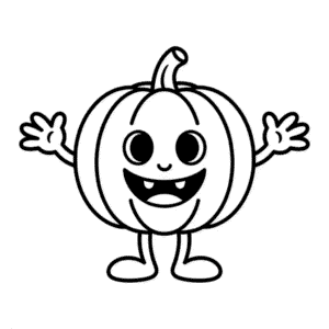 Disegno Facile di Zucca di Cartone per Halloween